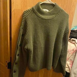 Olive Green Ribbed Sweater